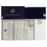 PROOF GOLD HALF EAGLE W SILVER DOLLAR BOX PAPERS