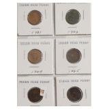6 INDIAN HEAD PENNIES
