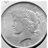 1922 CHOICE BU PEACE DOLLAR