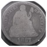 1887 SEATED DIME G