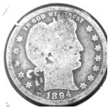 1894 BARBER QUARTER G