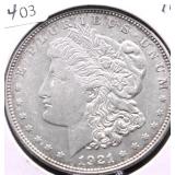 1921 MORGAN DOLLAR XF