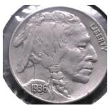 1936 BUFFALO  NICKEL AU