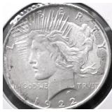 1922 PEACE DOLLAR AU