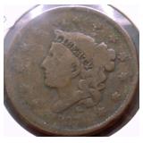 1837 LARGE CENT F