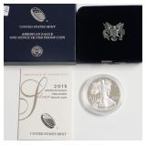 2015 PROOF SILVER EAGLE W BOX PAPERS