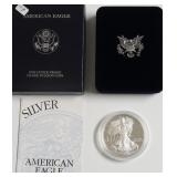 1999 PROOF SILVER EAGLE W BOX PAPERS