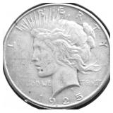 1925 PEACE DOLLAR VF