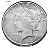 1924 S PEACE DOLLAR VF