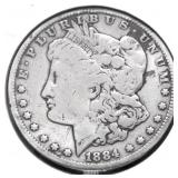 1884 S MORGAN DOLLAR VG DETAILS