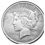 1923 PEACE DOLLAR VF