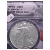 2023 ANACS MS70 SILVER EAGLE