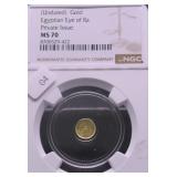 NGC MS70 EGYPTION EYE OF THE RA 1/500 OZ .999 GOLD
