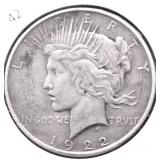 1922 D PEACE DOLLAR VF