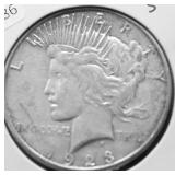 1923 S PEACE DOLLAR VF