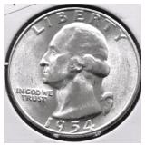 1954 S GEM BU WASHINGTON QUARTER