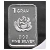 1 GRAM .999 SILVER BAR
