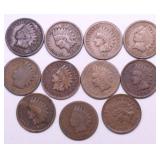11 INDIAN HEAD CENTS