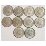 10 40 % SILVER HALF DOLLARS