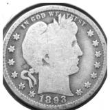 1893 S BARBER QUARTER G