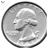 1949 CHOICE BU WASHINGTON QUARTER