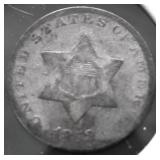1852 SILVER 3 CENT SILVER VF
