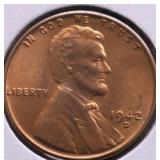 1942 D CH BU RED LINCOLN CENT