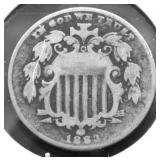 1883 SHILED NICKEL VG