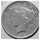 1922 D PEACE DOLLAR VF