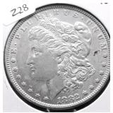 1882 MORGAN DOLLAR AU