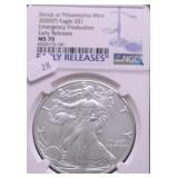 2020 NGCMS70 SILVER EAGLE