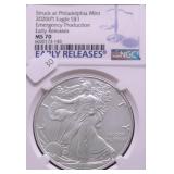 2020 NGC MS70 SILVER EAGLE