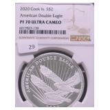 2020 NGC PF70DC COOK ISLANDS 2 $ 1/2 OZ .999 SILVE