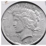 1935 PEACE DOLLAR VF