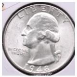 1948 S CHOICE BU WASHINGTON QUARTER