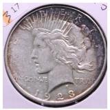 1923 D PEACE DOLLAR XF