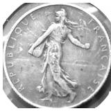 1917 FRANCE SILVER 2 FRANCS XF
