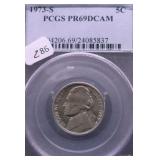 1973 S PCGS PF69DC JEFFERSON NICKEL