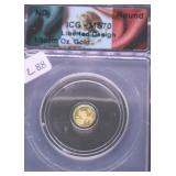 1/500 OZ .999 GOLD ROUND ICG MS70