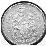 1965 CANADA SILVER 50 CENTS AU