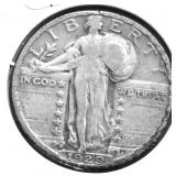 1929 S STANDING QUARTER VF