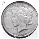 1923 D PEACE DOLLAR VF