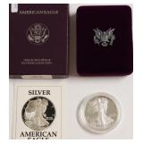 1991 PROOF SILVER EAGLE W BOX PAPERS