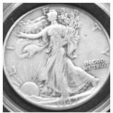 1942 WALKING HALF DOLLAR VF