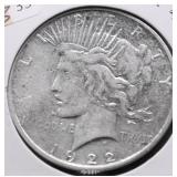 1922 D PEACE DOLLAR VF