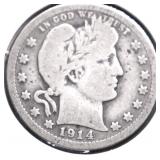 1914 BARBER QUARTER VG