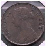 1890 NEW FOUNDLAND LARGE CENT AU