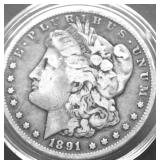 1891 CC MORGAN DOLLAR F