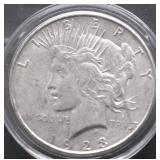 1923 D PEACE DOLLAR AU