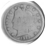 1912 D V NICKEL VG